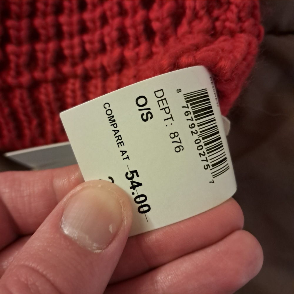 Kyi Kyi Women's Winter Hat Red Pom Pom Wool Blend Chunky Knit Cozy Warm NEW - Picture 4 of 4